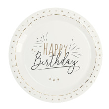 Piatti di carta per compleanno x6 – Colorati & resistenti