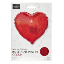 Palloncino in alluminio a cuore rosso – 45 cm