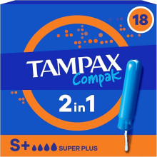 Tampax Compak Super Plus 18 Tampons avec Applicateur