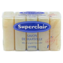 Superclair Savon de Marseille 5 x 100 g à la Glycérine Végétale
