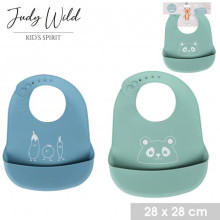 Judy Wild Bavoir Bébé Silicone avec Récupérateur 27 x 20,5 cm