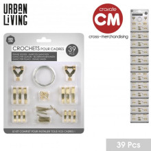 Set Crochets Suspension Cadres 39 Pièces – Fixation Murale