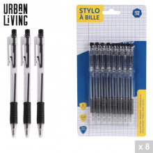 Urban Living Set van 8 Balpennen – Zwart
