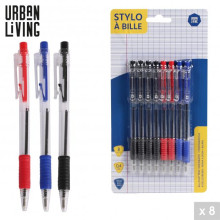 Set de 8 Stylos à Bille Couleurs Assorties Urban Living