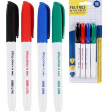 Set van 4 Whiteboard Markers – Uitwisbaar – Diverse Kleuren