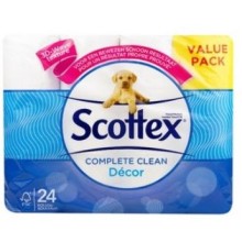 Scottex Papier Toilette Complete Clean 24 Rouleaux 2 Couches
